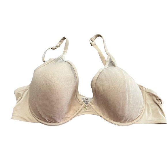 Thirdlove Bra 42C Beige 24/7 Classic Contour Plunge Bra Underwire Padded - Picture 1 of 3